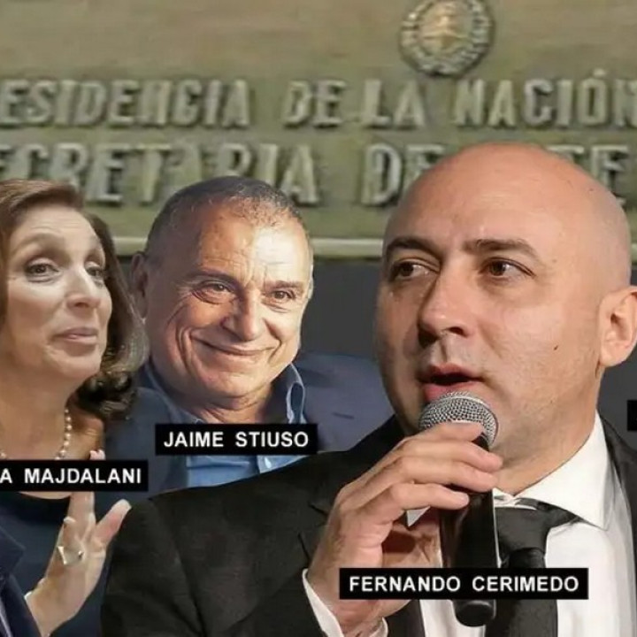 Fernando Cerimedo y sus sociedades con el elenco estable de la SIDE