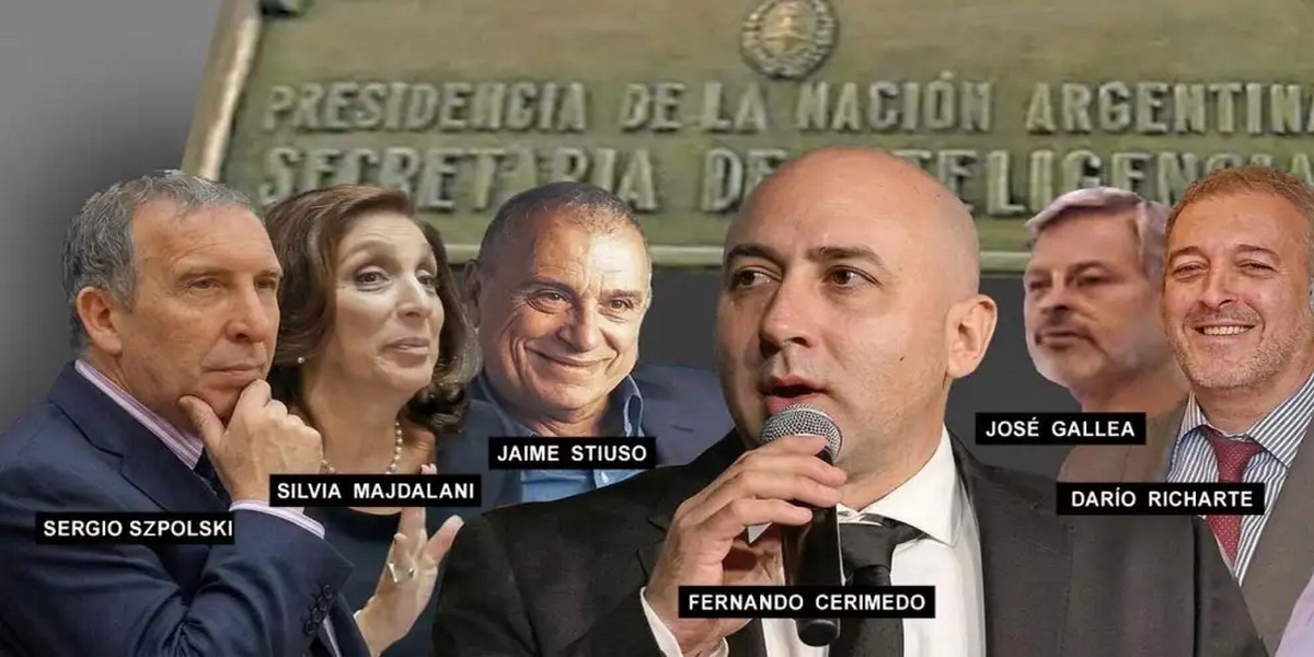 Fernando Cerimedo y sus sociedades con el elenco estable de la SIDE